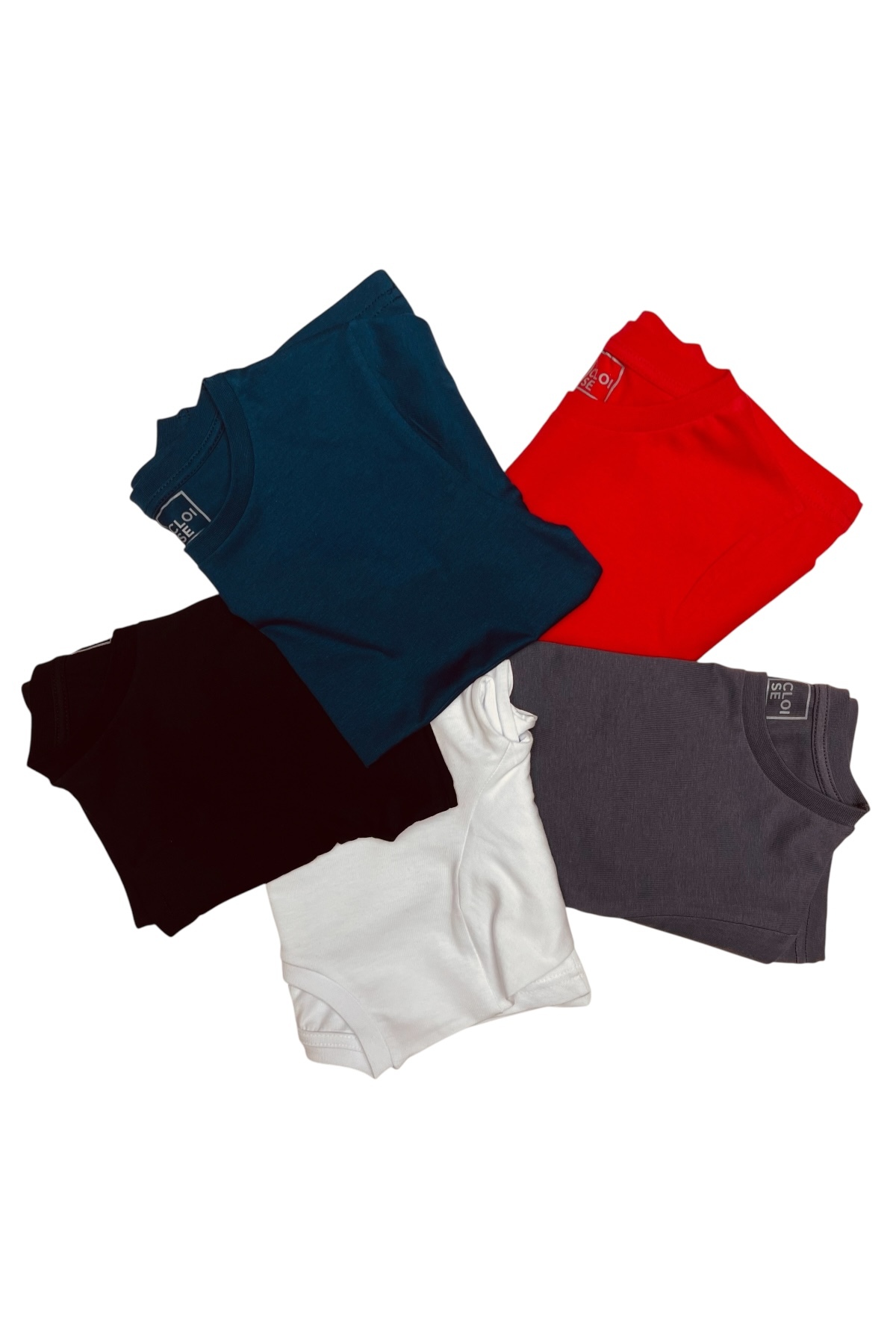 Unisex Çocuk Basic T-shirt %100 Pamuk | 5'li Paket | - Görsel 4