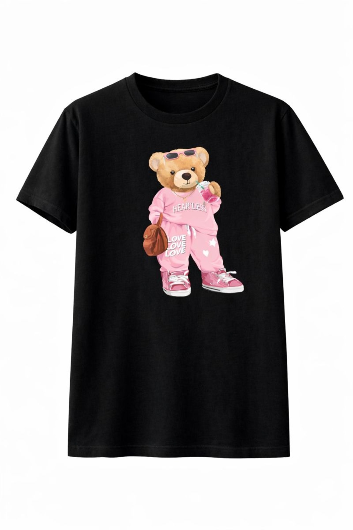 Teddy ayıcık Love Baskılı Kız Çocuk T-shirt %100 Pamuk - Görsel 2