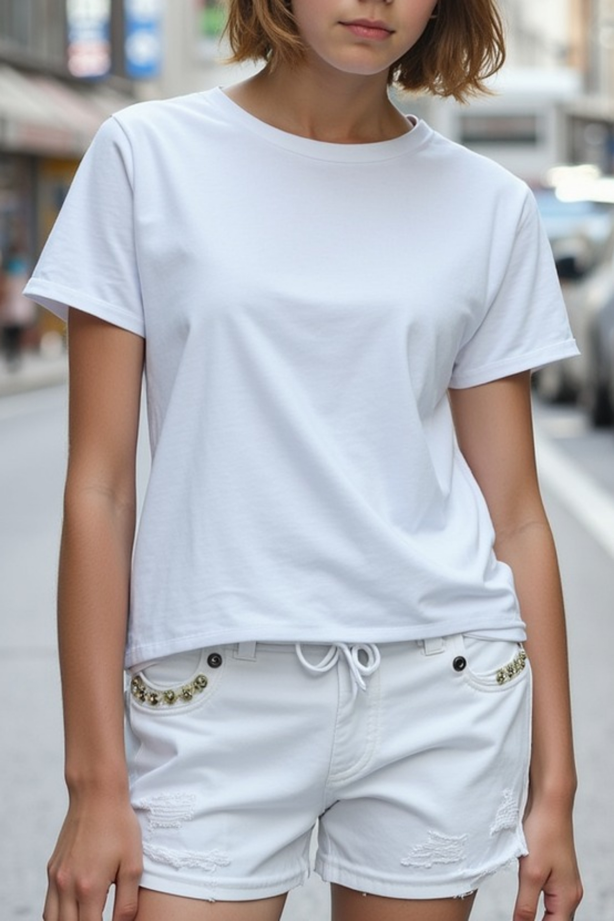 Beyaz Çocuk T-shirt Unisex | %100 Pamuk | - Görsel 3