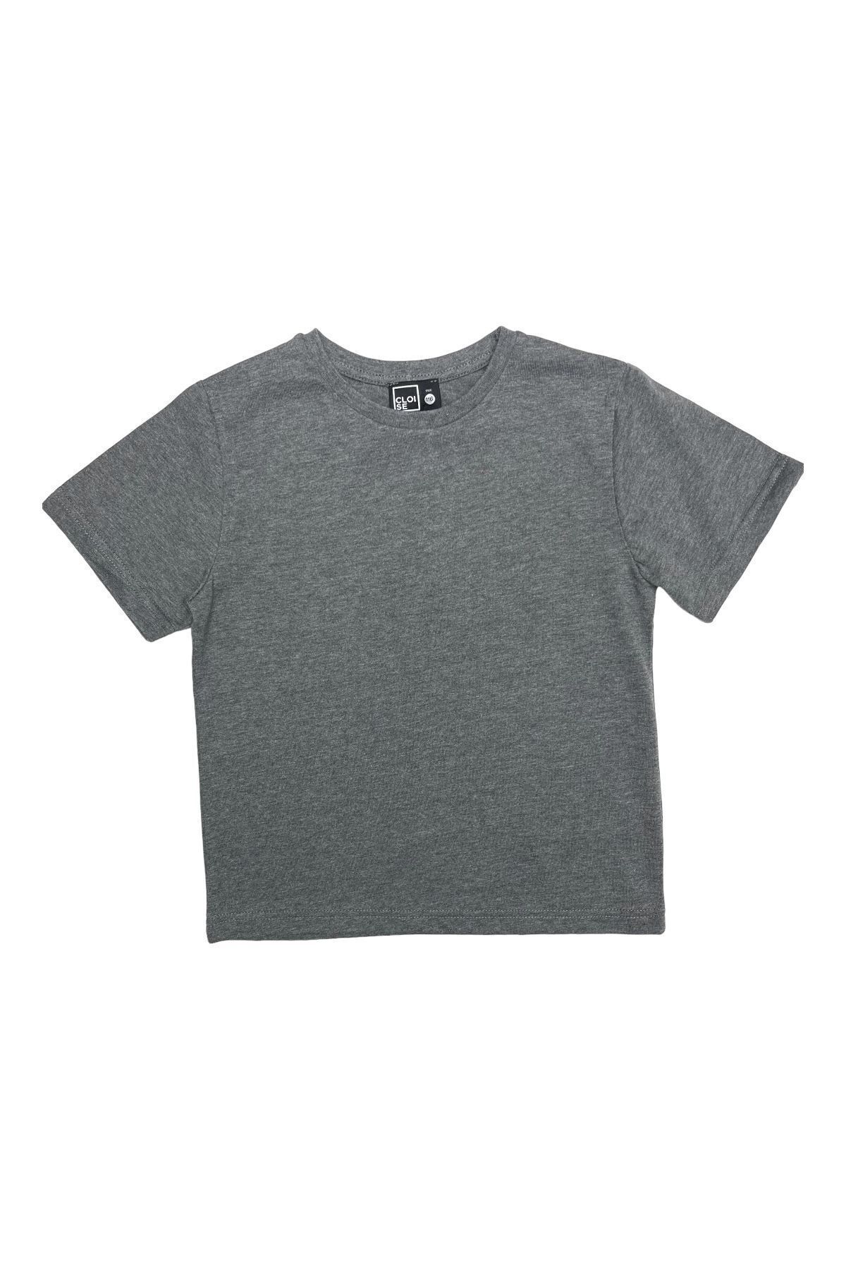 Antrasit Çocuk T-shirt Unisex | %100 Pamuk | - Görsel 2