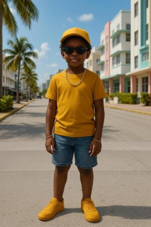 Koyu Hardal Çocuk T-shirt Unisex | %100 Pamuk |