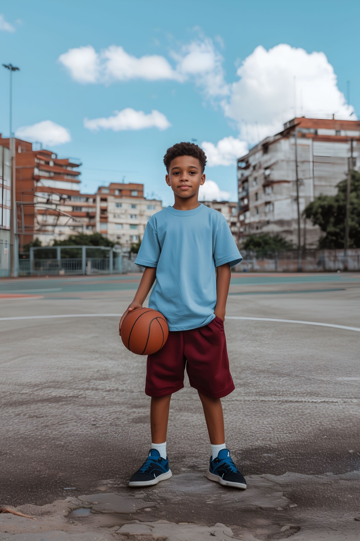 Mavi Çocuk T-shirt Unisex | %100 Pamuk | - Görsel 3