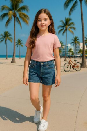 Koyu Pudra Çocuk T-shirt Unisex | %100 Pamuk |