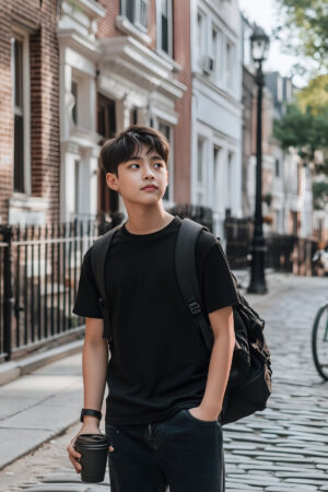 Siyah Çocuk T-shirt Unisex | %100 Pamuk |