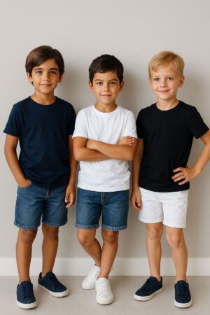 Çocuk Basic T-shirt %100 Pamuk | 3'lü Paket |