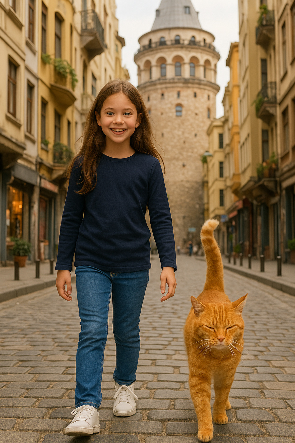 Lacivert Çocuk Uzun Kollu T-shirt Kız - Erkek Unisex %100 Pamuk