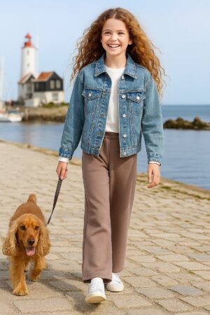 Bol Paça Gül Kurusu Eşofman Alt Okul ve Günlük Kullanıma Uygun Kız Erkek Unisex