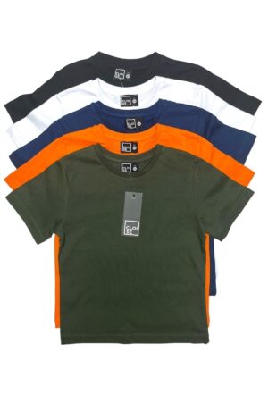 Unisex Çocuk Basic T-shirt %100 Pamuk | 5'li Paket |