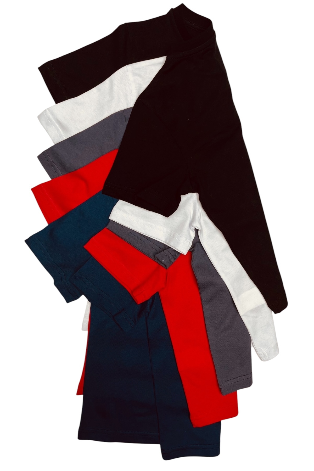 Unisex Çocuk Basic T-shirt %100 Pamuk | 5'li Paket | - Görsel 2